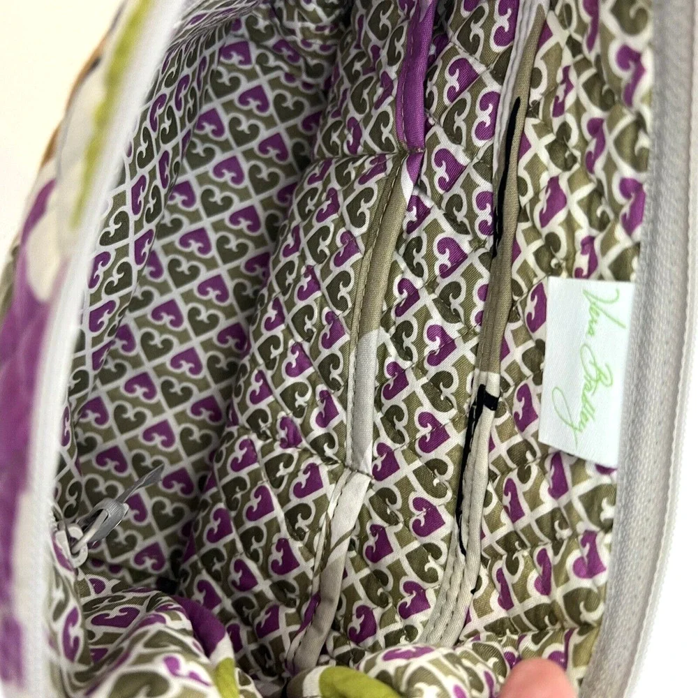 Vera Bradley Crossbody Bag Floral Quilted Cotton Orange Brown Yellow Adjustable